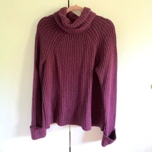 NORDSTROM BP eggplant purple turtleneck sweater